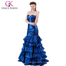 Grace Karin estilo novo sem mangas azul full-length sereia Prom Dresses 2015 CL4366